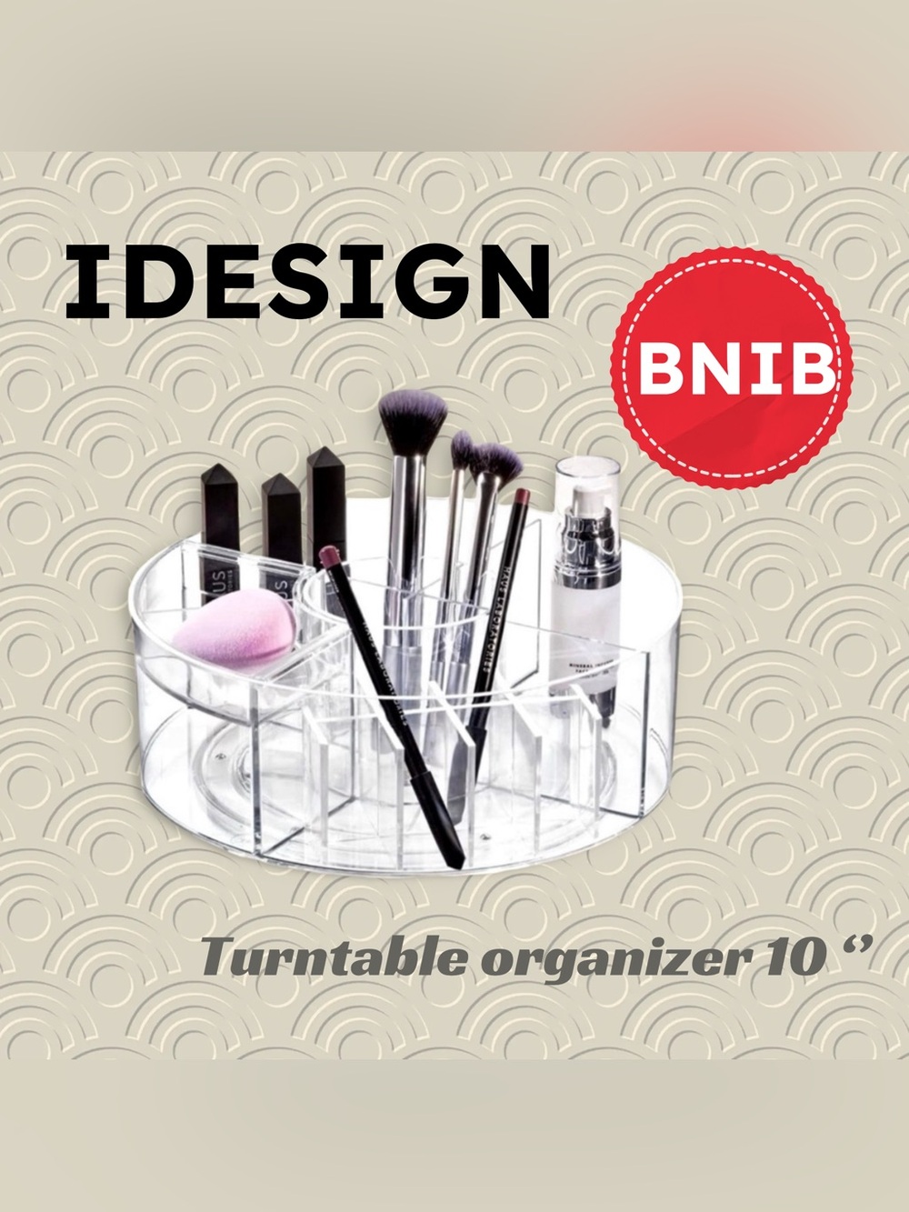 🇺🇸🆕NIB IDESIGN | Useful Clear Acrylic Customizable 10" Turntable Organizer*